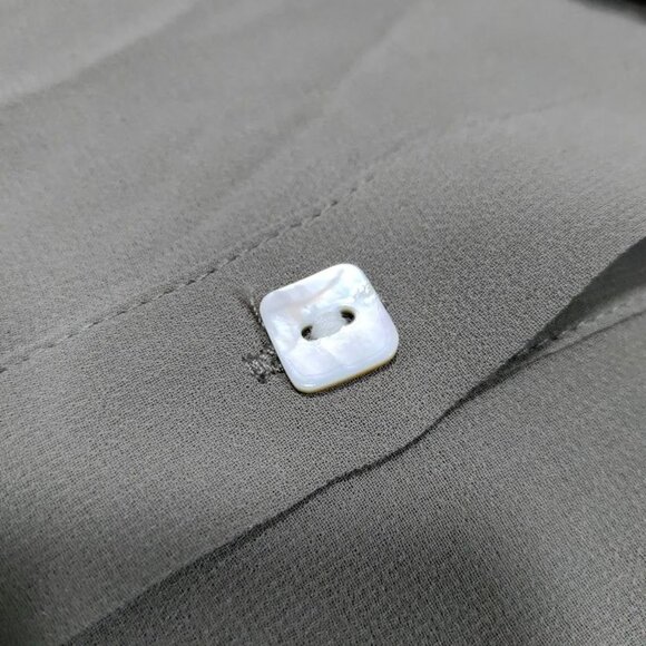 Marla Wynne for Chico's Sheer Lagenlook Gauzy Chiffon Tie-Front Tunic Gray XS-L - Picture 7 of 12